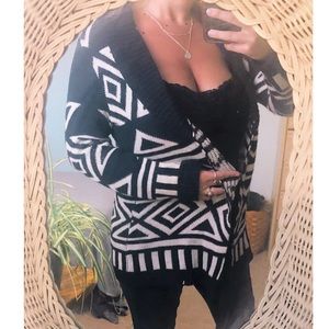 Bohemian Aztec Navy Cardigan